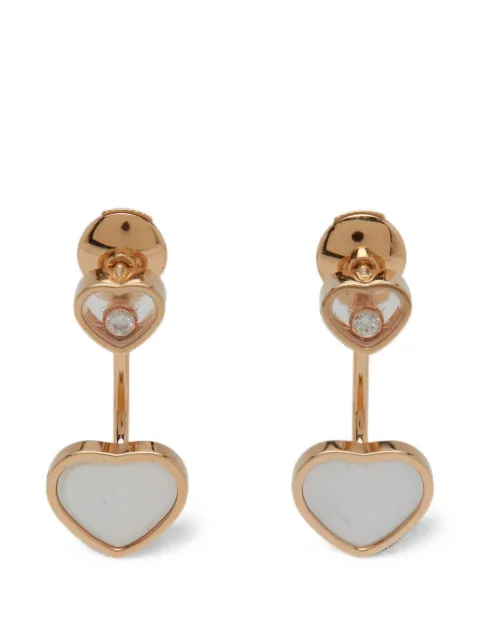 Chopard Pre-Owned Happy Hearts mother-of-pearl and diamond earrings