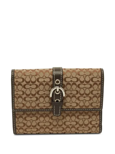 Coach buckle trifold wallet