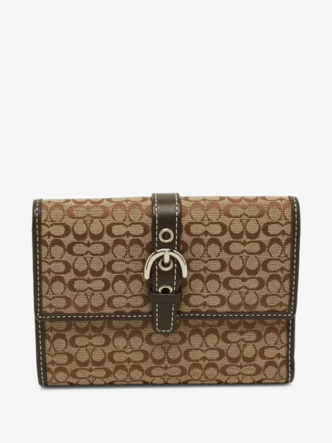 Coach buckle trifold wallet