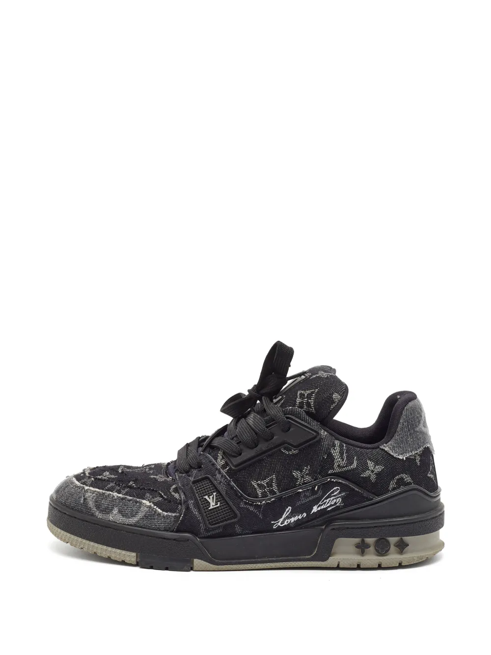 Louis Vuitton Pre-Owned LV Trainer Monogram denim sneakers - Schwarz