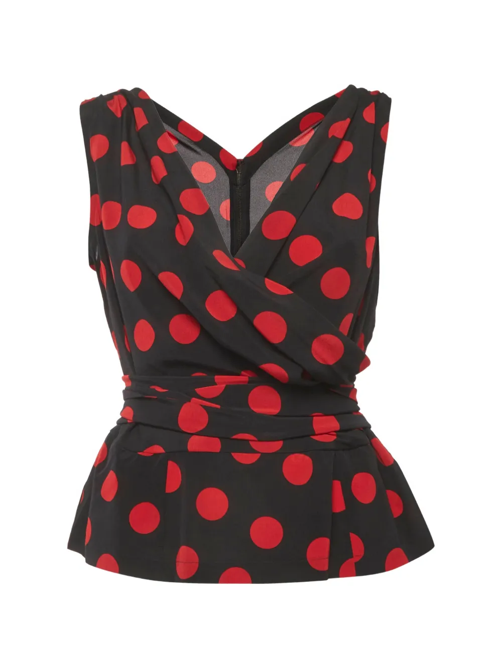 Dolce & Gabbana Pre-Owned polka-dot wrap top - Nero