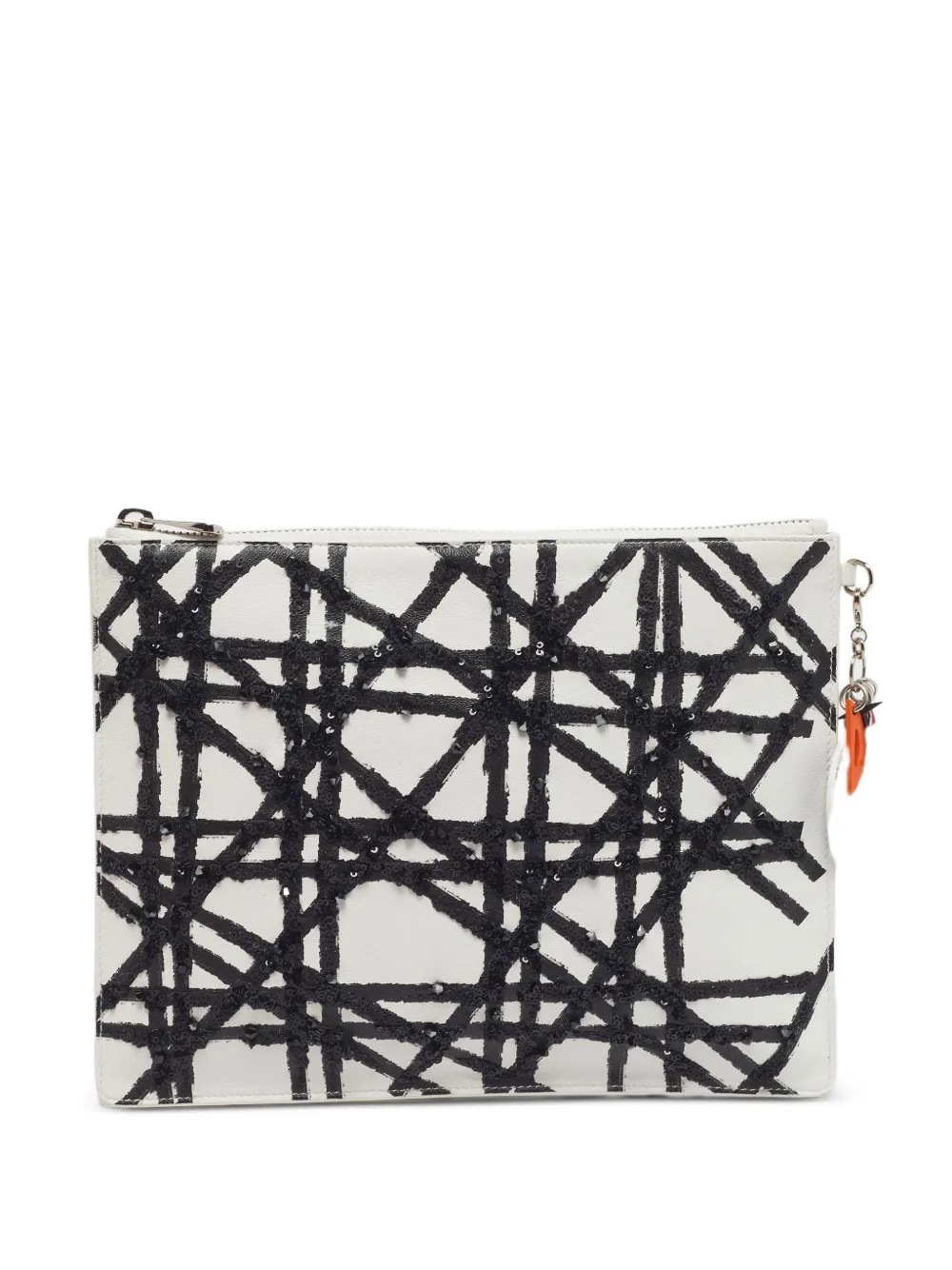 Christian Dior Pre-Owned x Daniel Gordon 2016 Zip Art Cannage clutch bag - Bianco