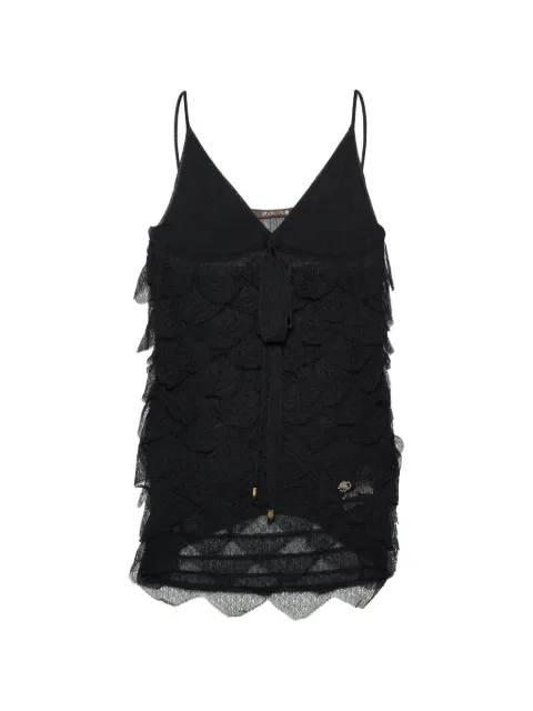 Roberto Cavalli Vintage lace frill-detail top