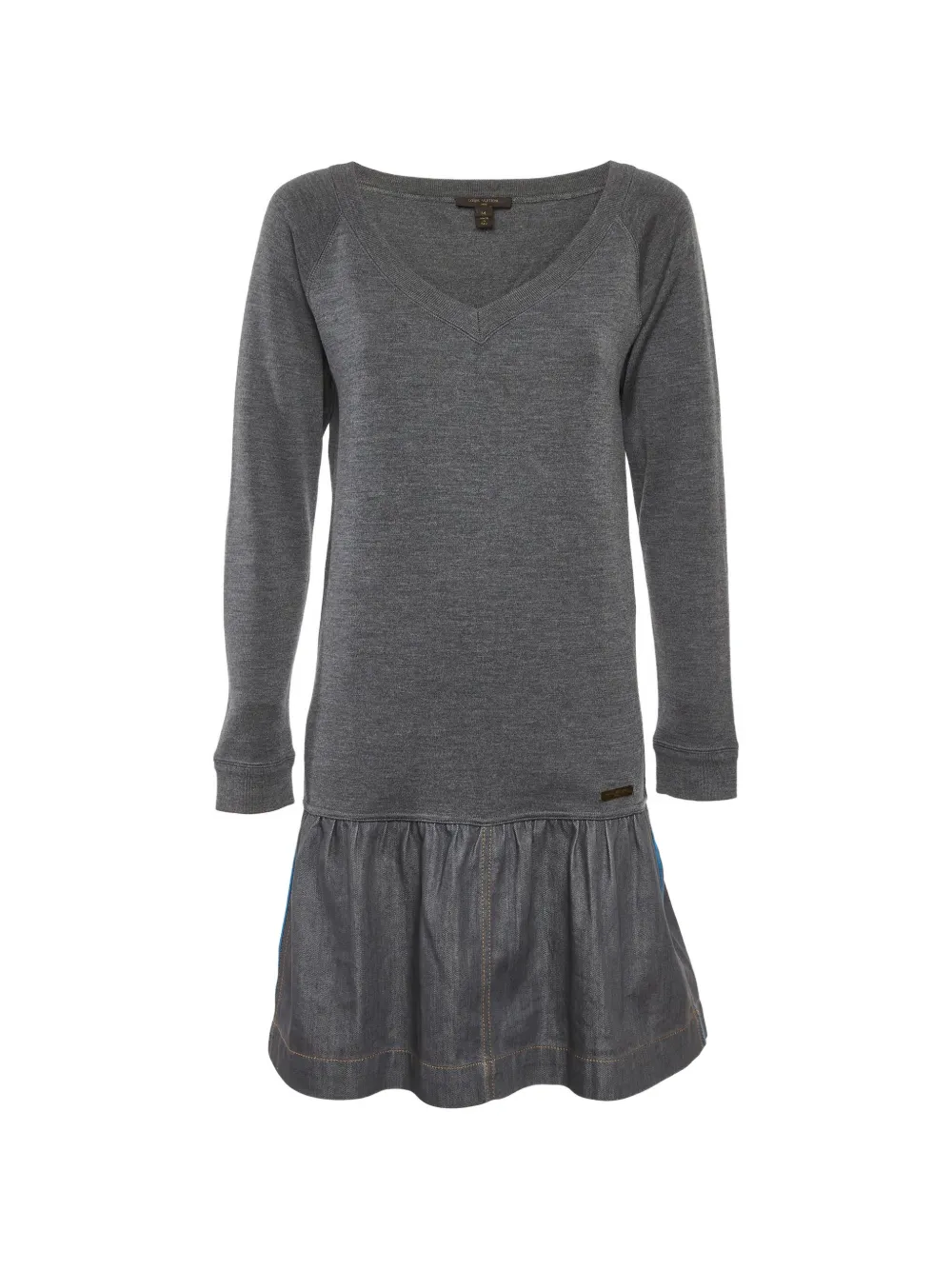Louis Vuitton Pre-Owned denim-skirt panelled mini dress - Grigio