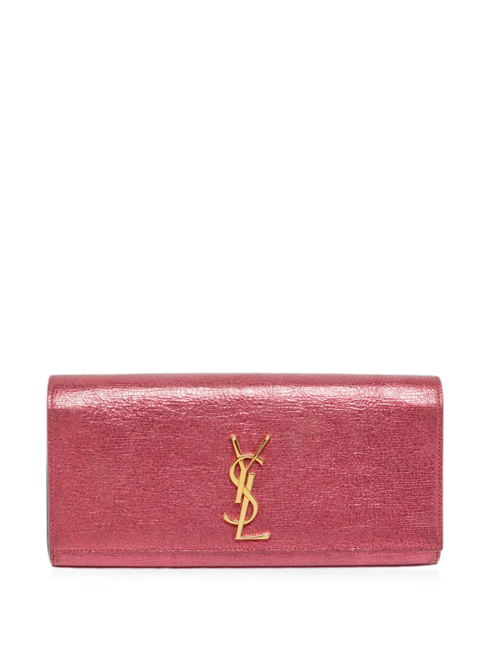 Saint Laurent Pre-Owned Clutch Cassandre metallizzata 2013 - Rosa