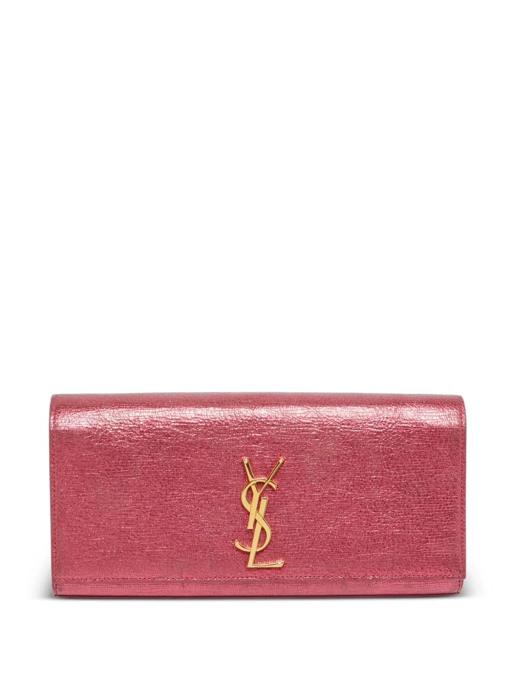 Saint Laurent Pre-Owned Clutch Cassandre metallizzata 2013 - Rosa