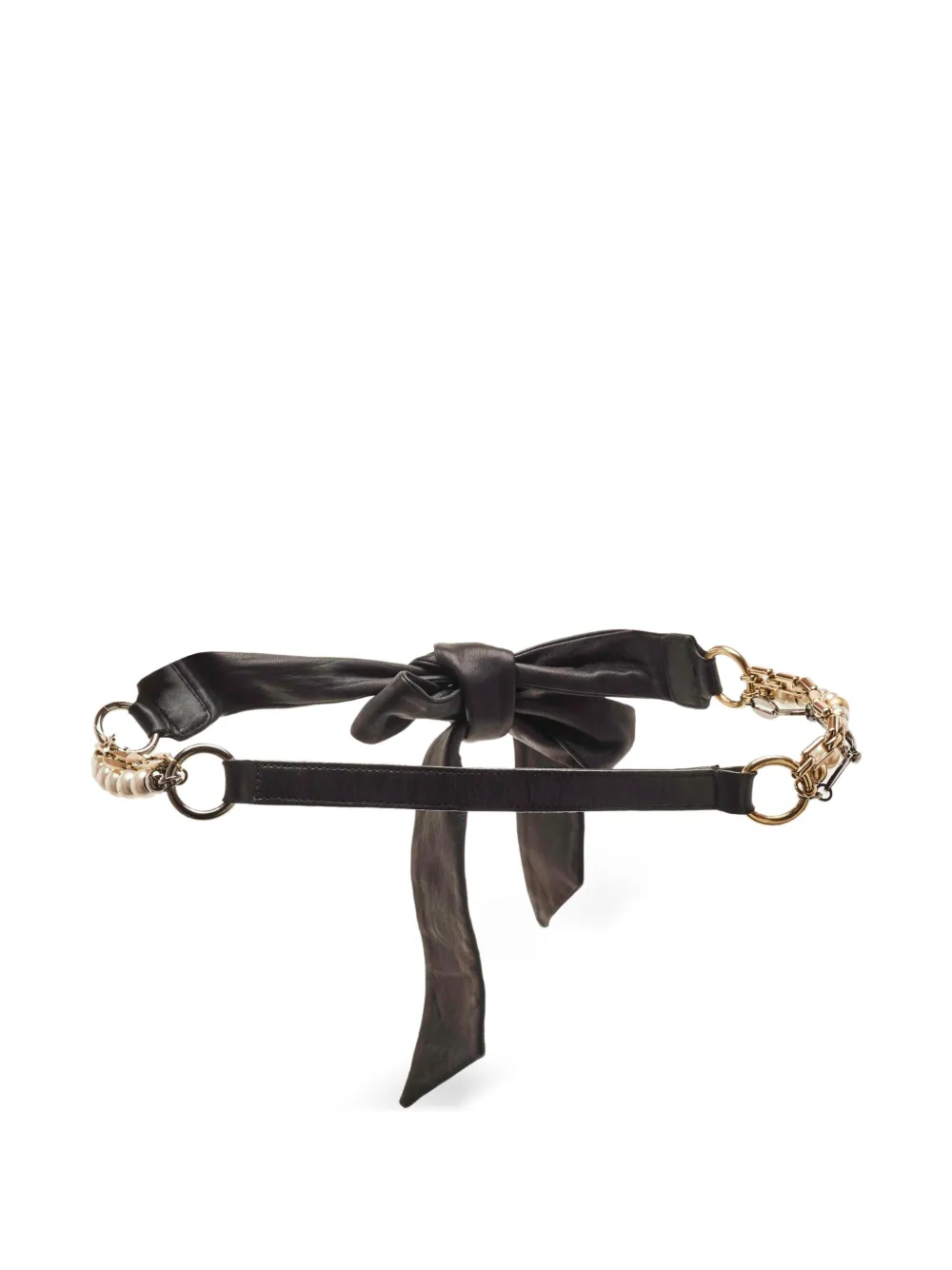 Dolce & Gabbana Pre-Owned pearl-embelished calf leather belt - Nero