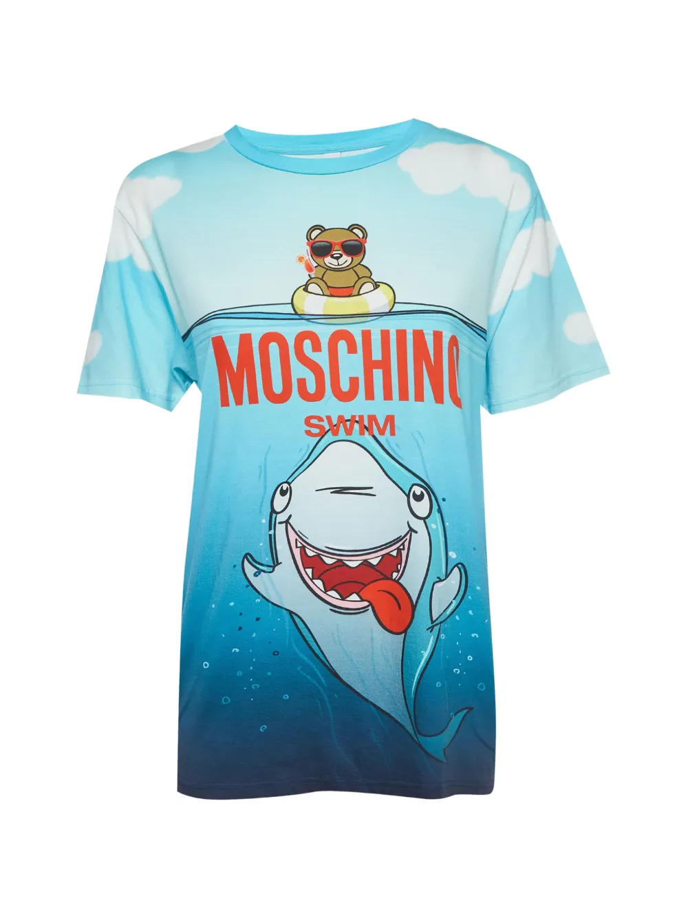Moschino Pre-Owned Teddy Shark print T-shirt - Blu