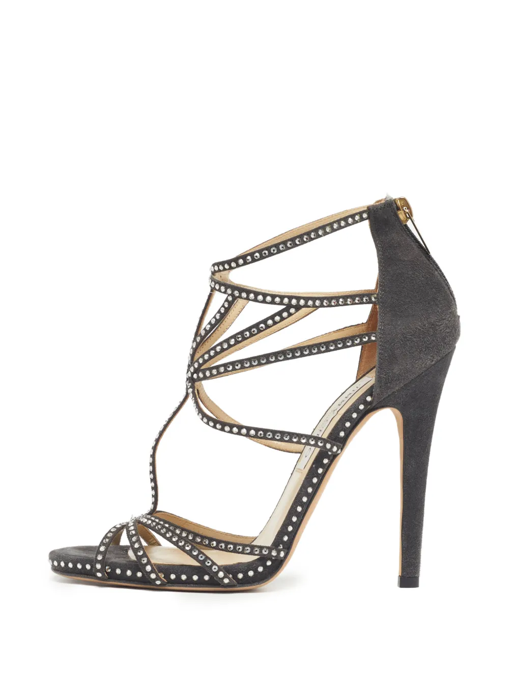 Jimmy Choo Pre-Owned Lance crystal-embellished sandals - Grau