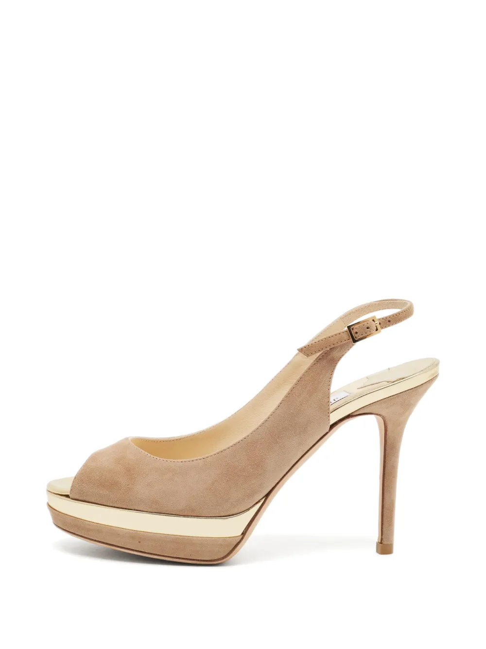 Jimmy Choo Pre-Owned platform slingback sandals - Nude