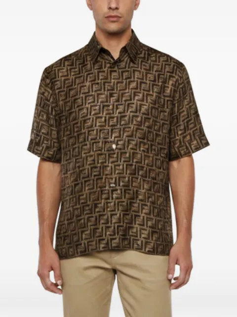 Fendi Pre-Owned Zucca-print short-sleeved shirt