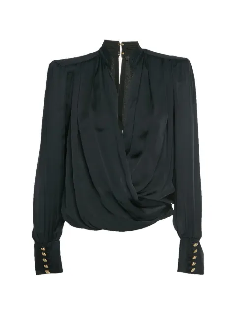 Balmain Pre-Owned draped satin blouse