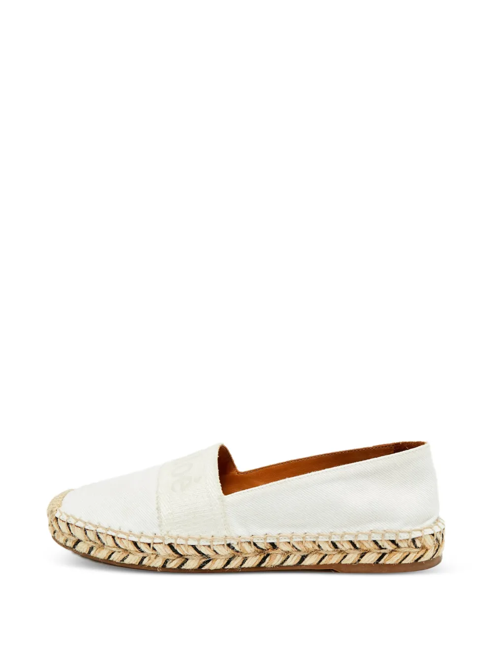 Chloé Pre-Owned Woody logo-strap espadrilles - Bianco