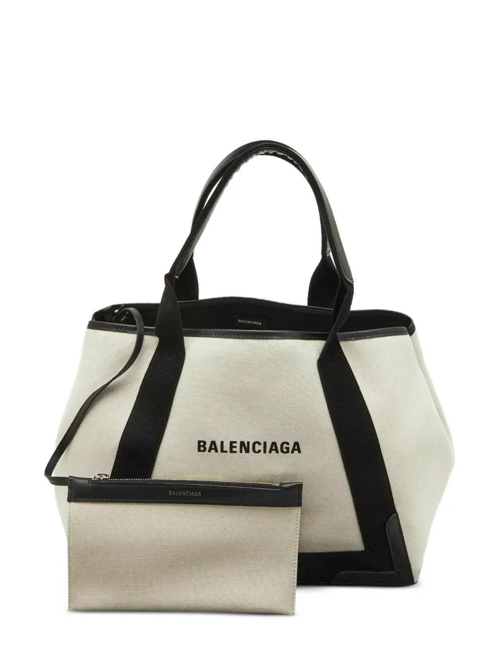 Balenciaga Pre-Owned S Cabas Tote Bag mit Lederdetails - Nude