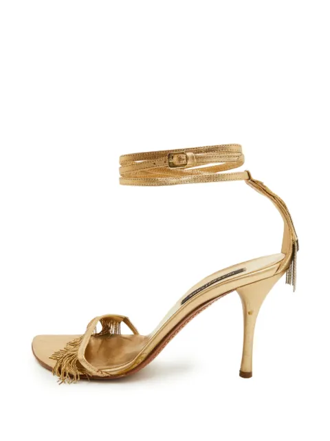 Sergio Rossi Vintage fringe ankle-strap sandals