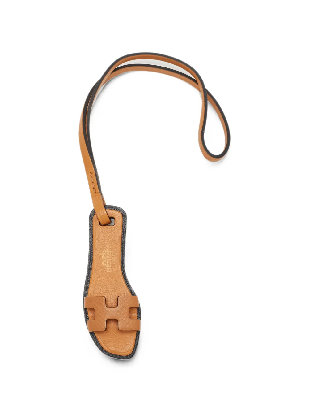 Pre-owned Hermes Oran Nano Bag Charm In Brown