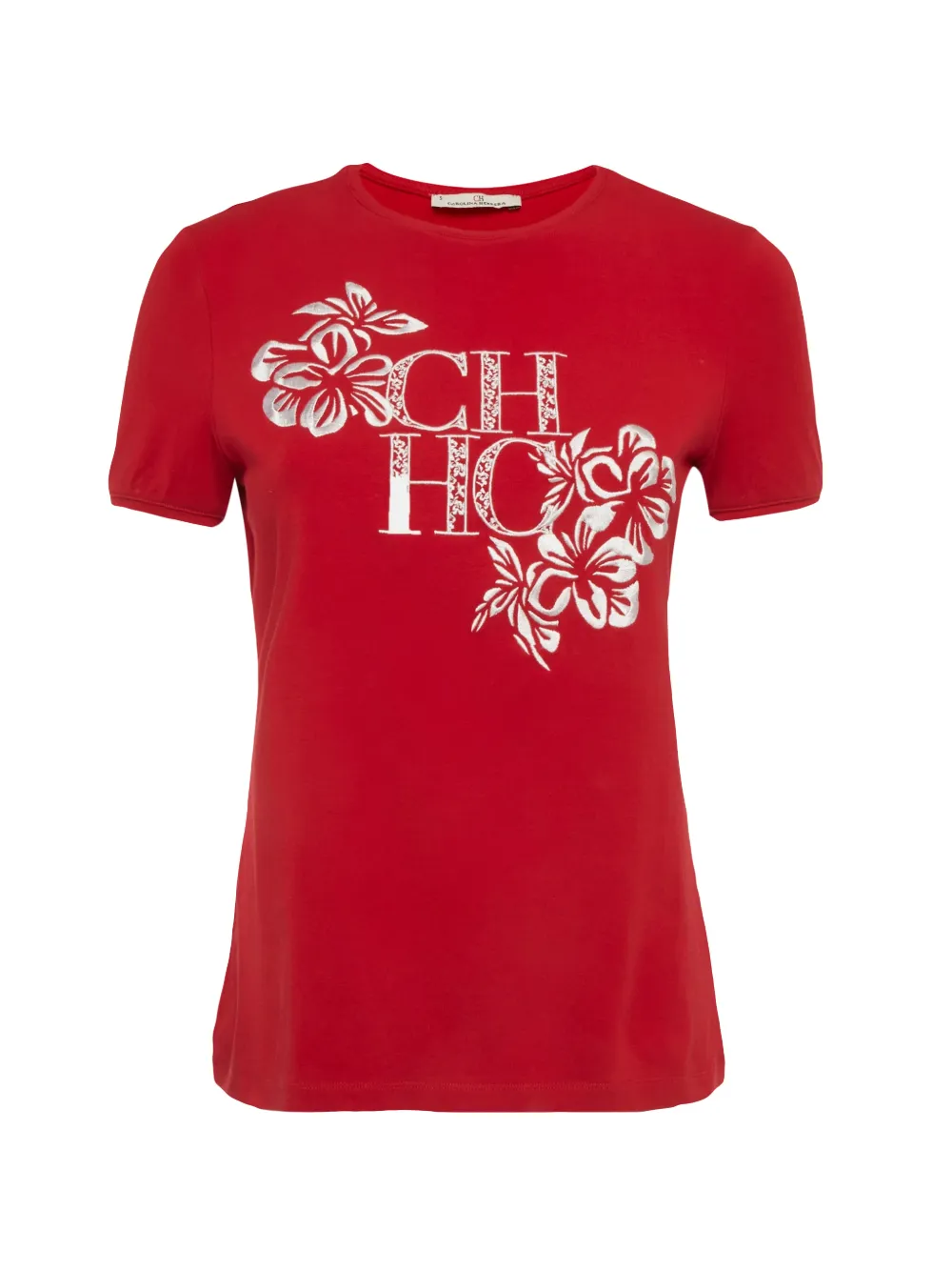 Carolina Herrera Vintage t-shirt à logo brodé - Rouge Carolina Herrera Vintage t-shirt à logo brodé - Rouge
