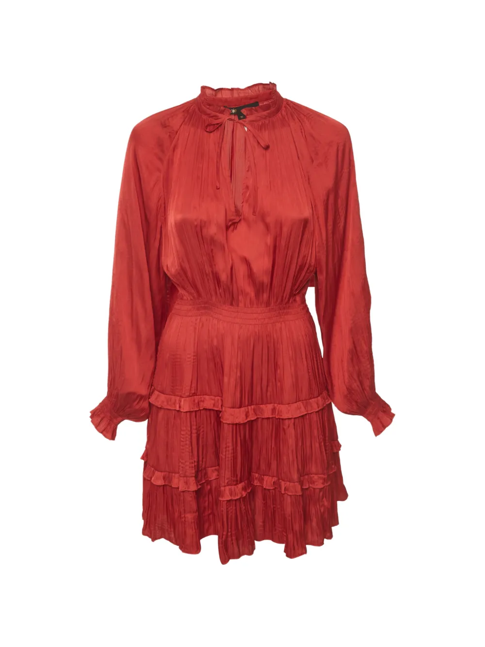 Maje pleated ruffle mini dress - Rosso