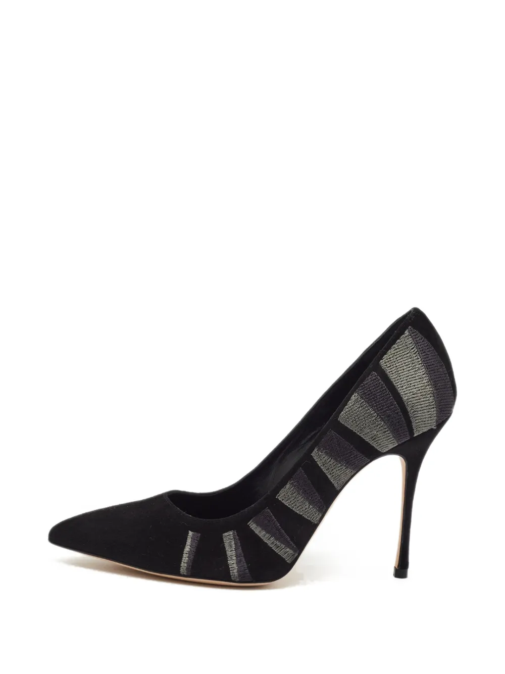 Manolo Blahnik Pumps mit BB-Stickerei - Schwarz