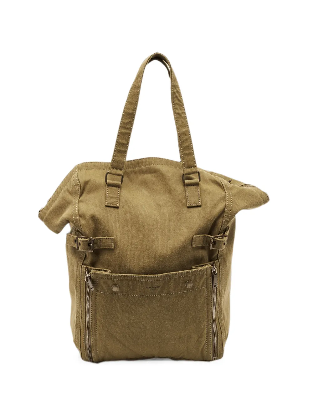 Saint Laurent Pre-Owned 2006 Downtown buckle-detail tote bag - Verde