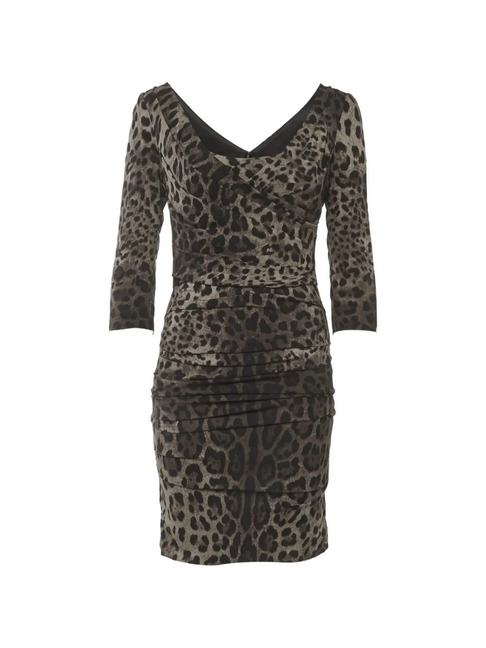 Dolce & Gabbana Pre-Owned leopard-print ruched dress - Toni neutri