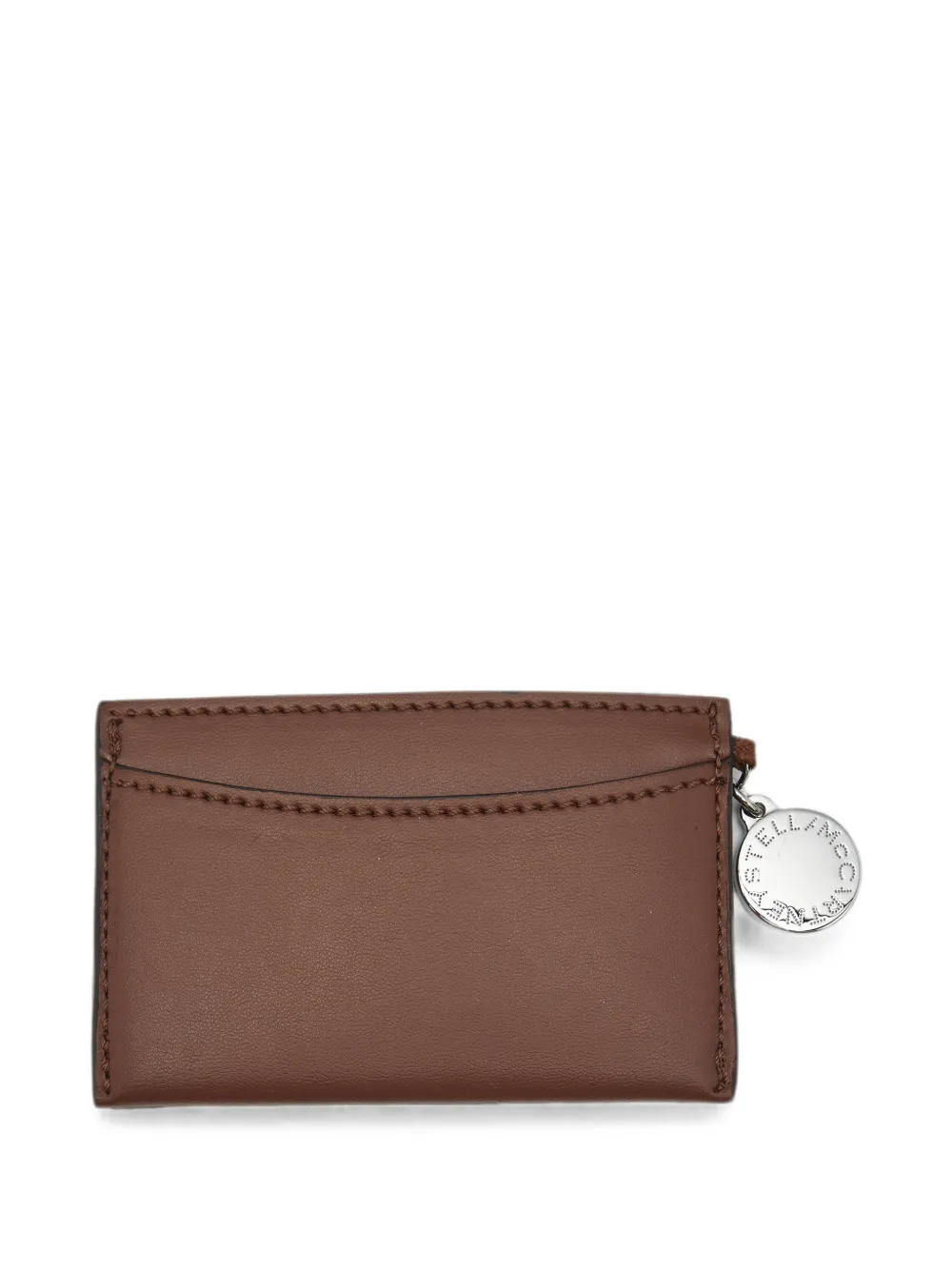 Pre-owned Stella Mccartney Logo-charm Card Holder In Brown