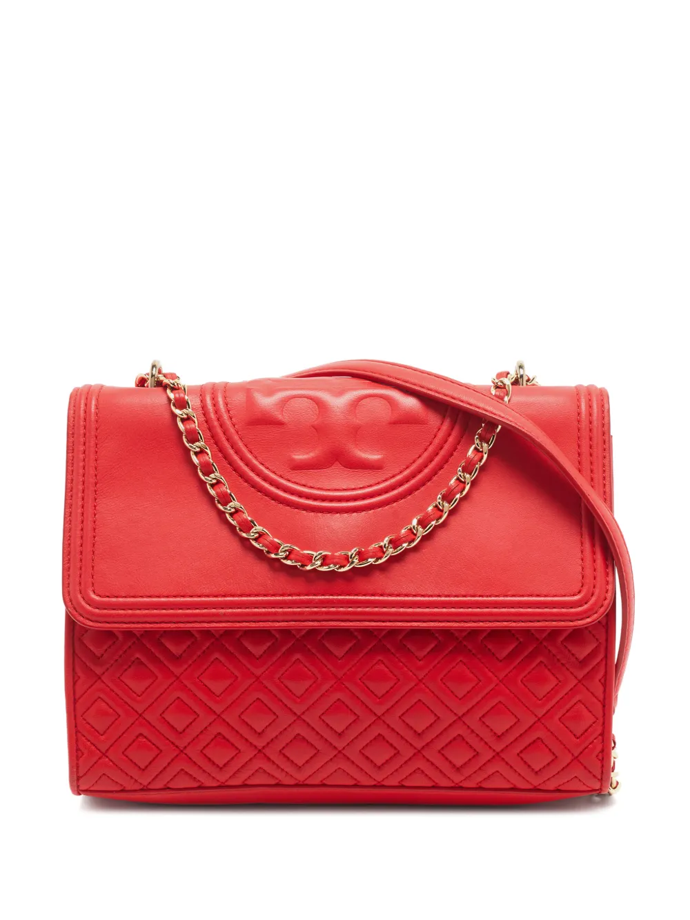Tory Burch Borsa a spalla Fleming media trapuntata - Rosso