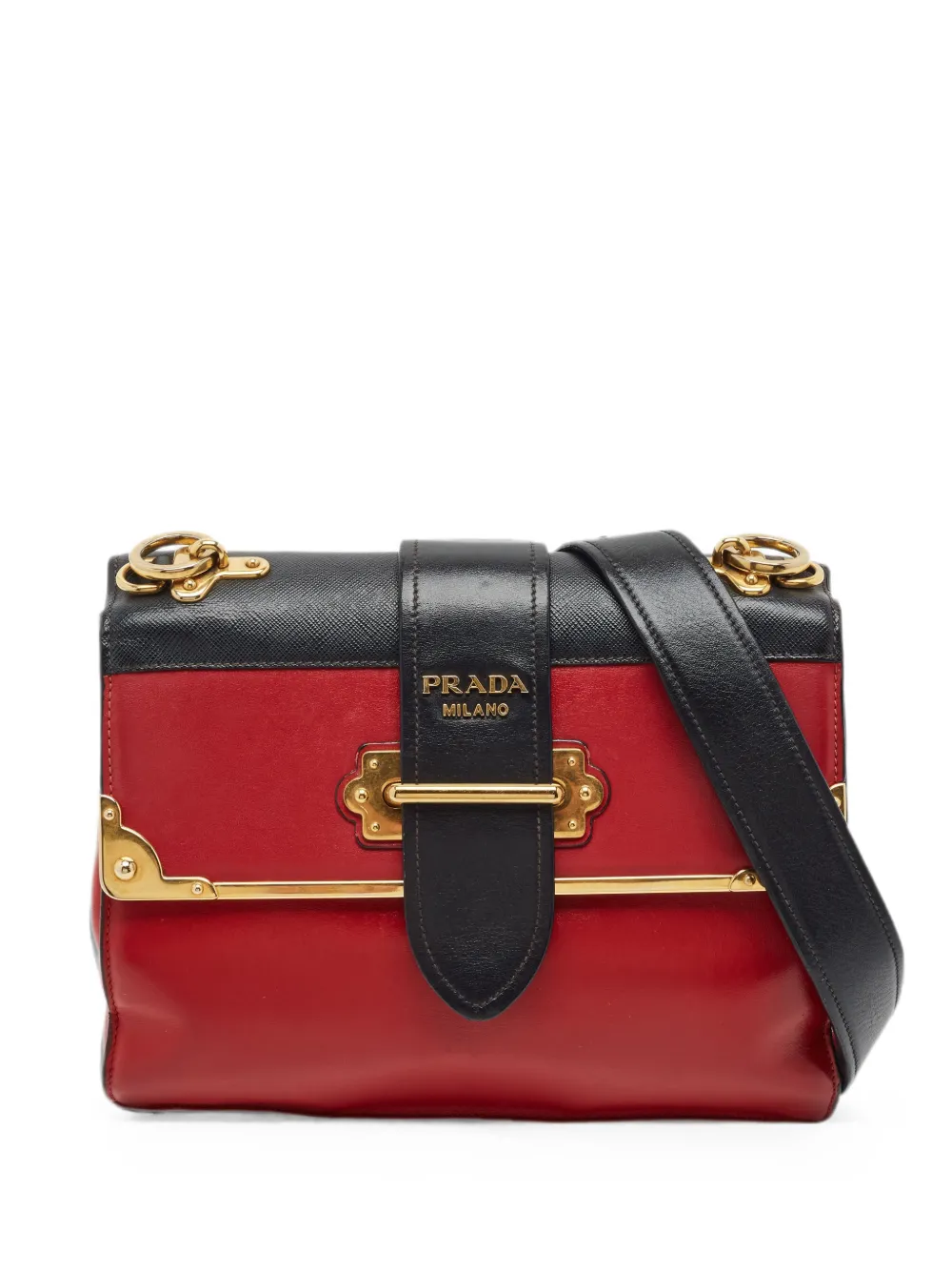 Prada Pre-Owned Cahier leather crossbody bag - Rosso