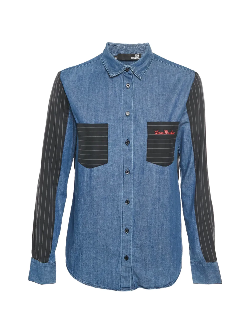 Love Moschino striped denim shirt - Blu