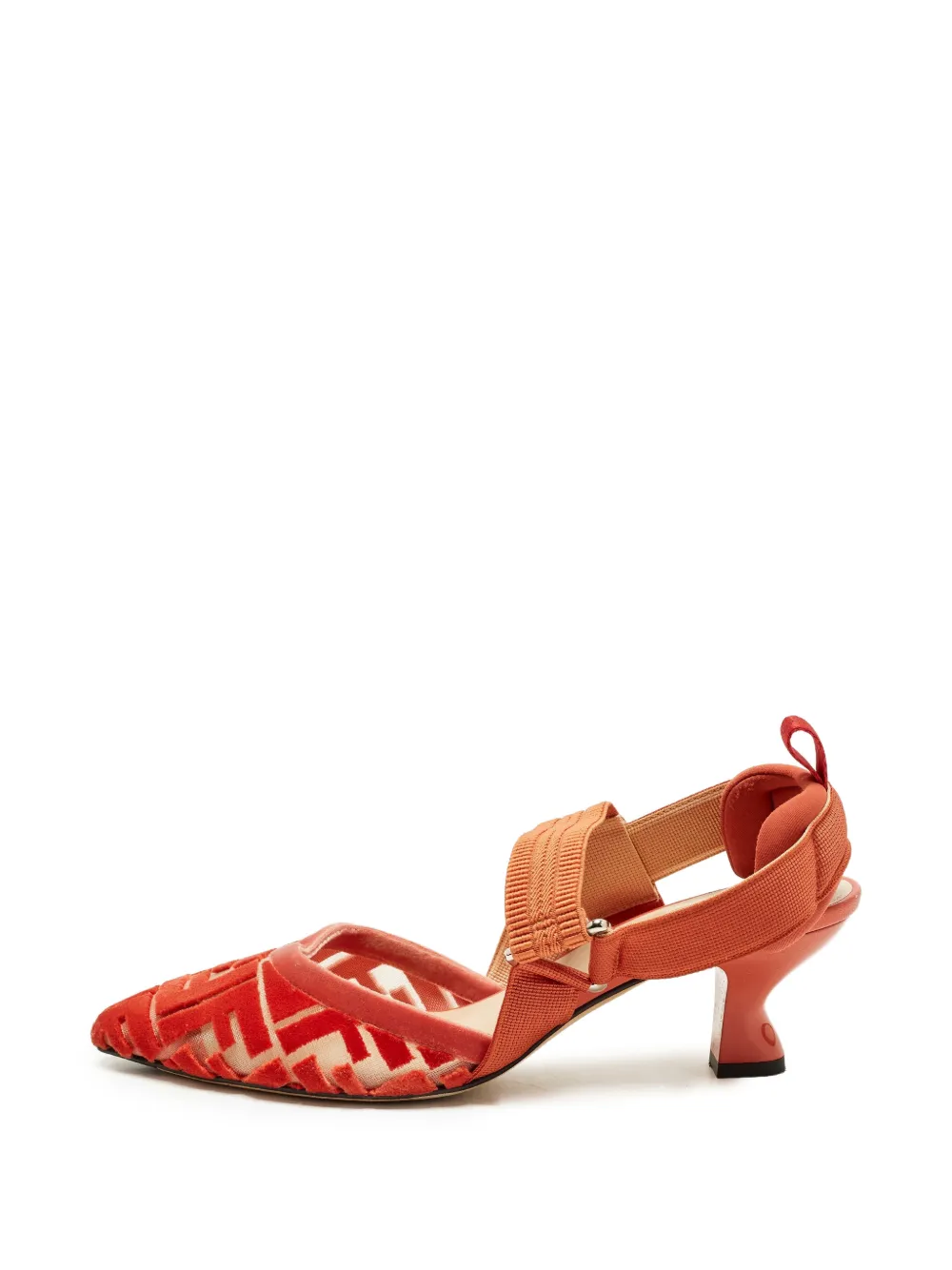Fendi Pre-Owned Colibri Slingback-Pumps aus Samt - Weiß