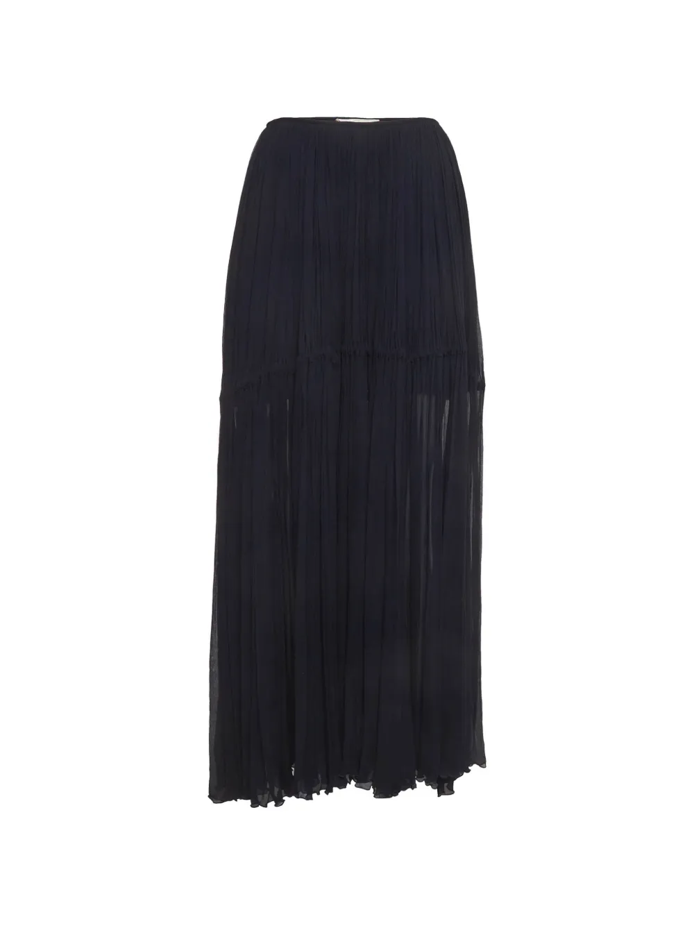 Chloé Pre-Owned tiered crinkle-chiffon maxi skirt - Blu