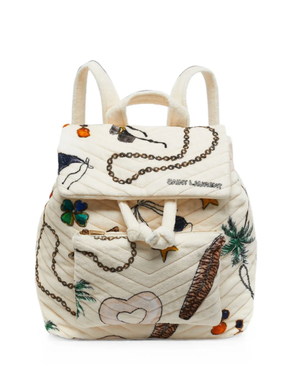 Saint Laurent Pre-Owned 2023 printed terry-cloth backpack - Toni neutri