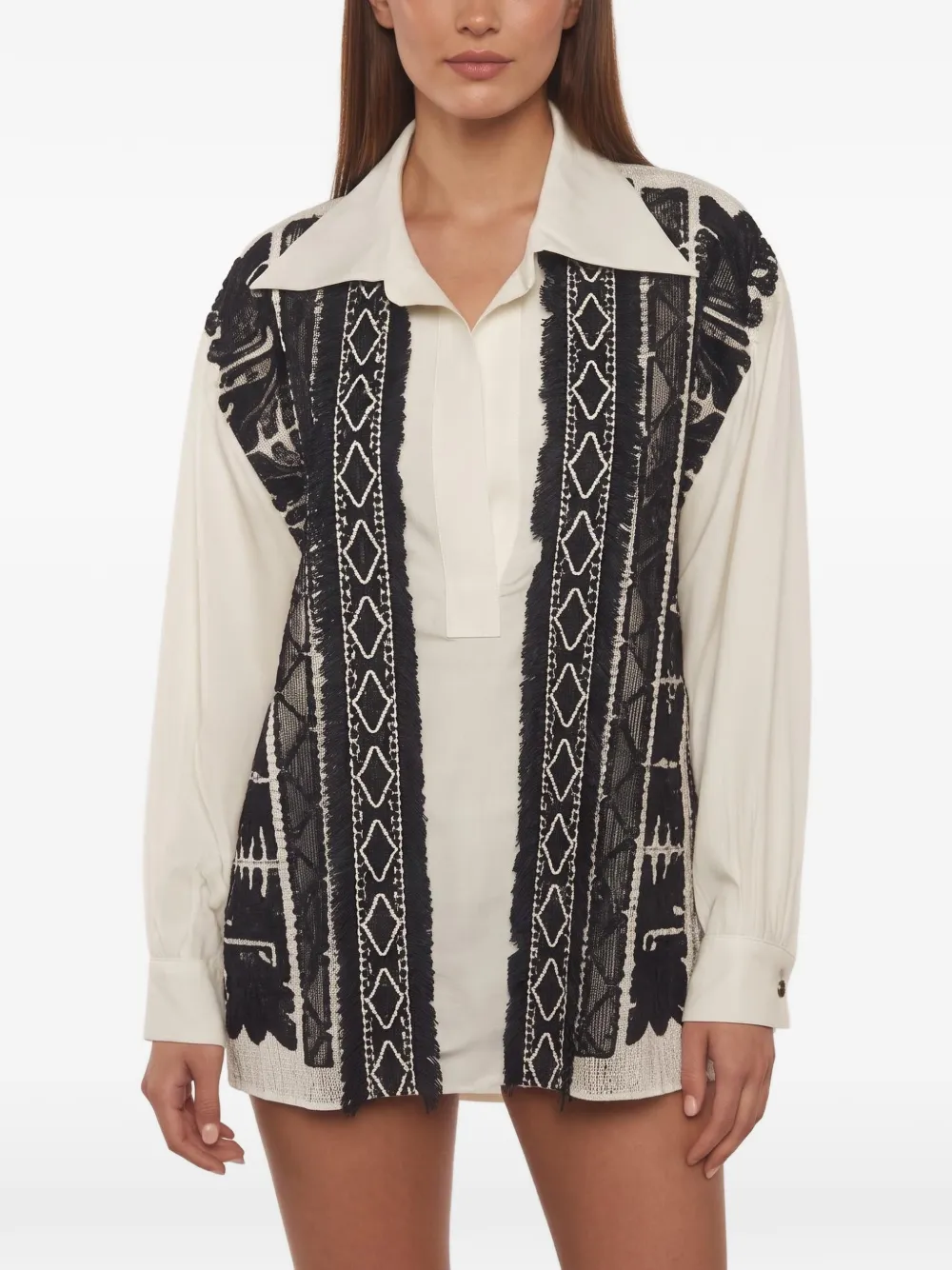 Chloé Pre-Owned Bestickte Bluse - Weiß