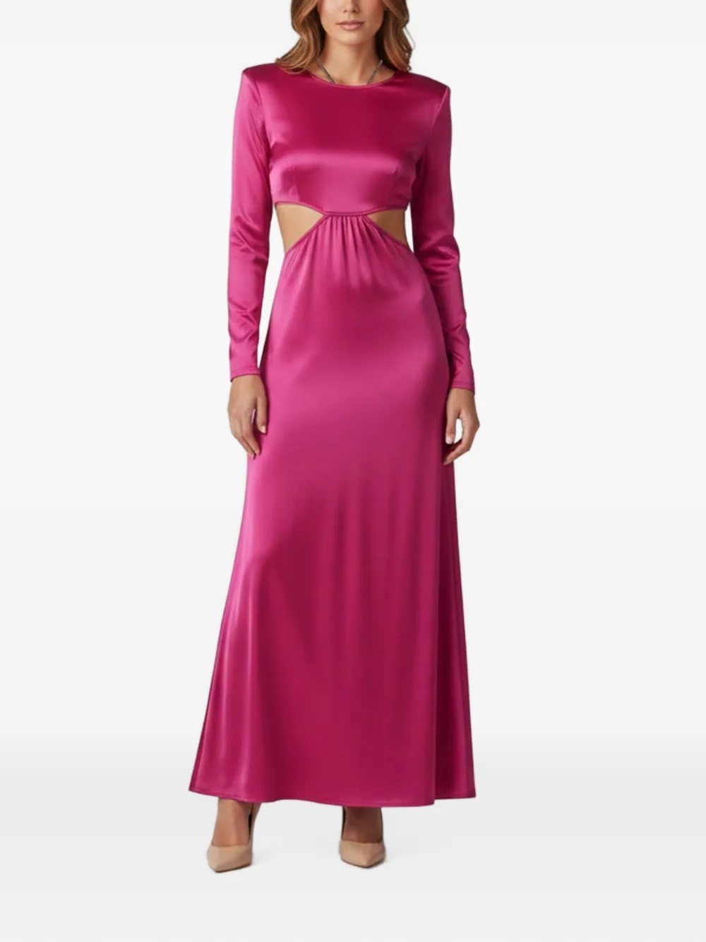 Elisabetta Franchi cut-out lamé maxi dress - Rosa