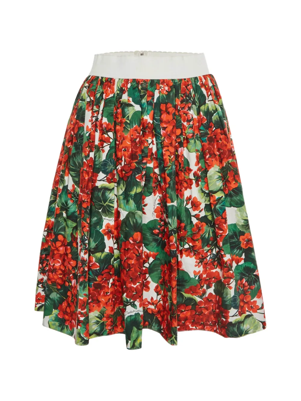 Dolce & Gabbana Pre-Owned floral-print pleated midi skirt - Rosso