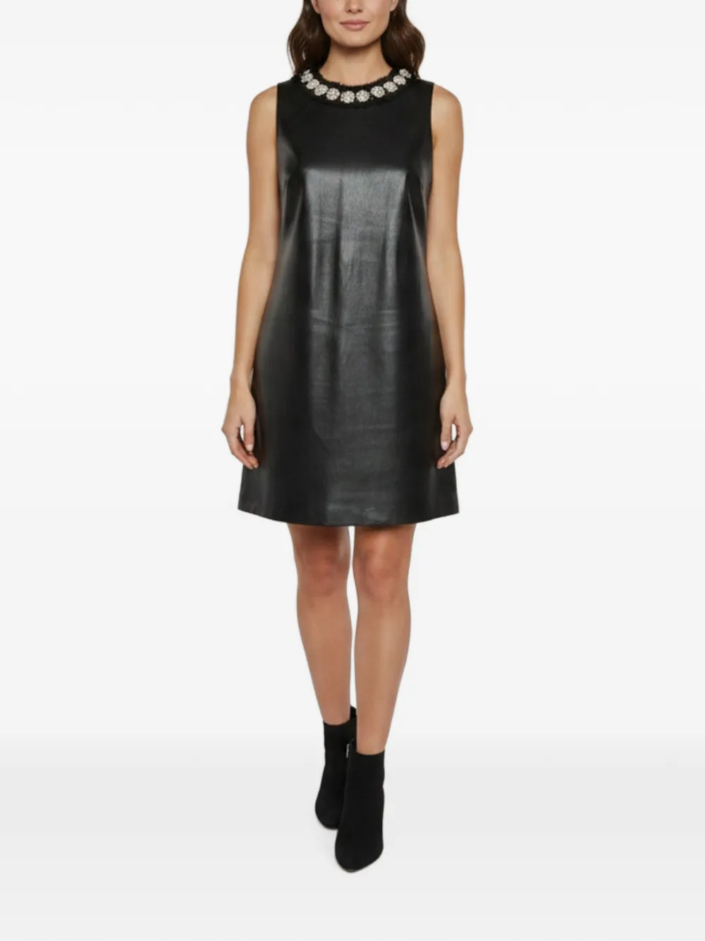 alice + olivia mini Coley pearl-embellished dress - Nero
