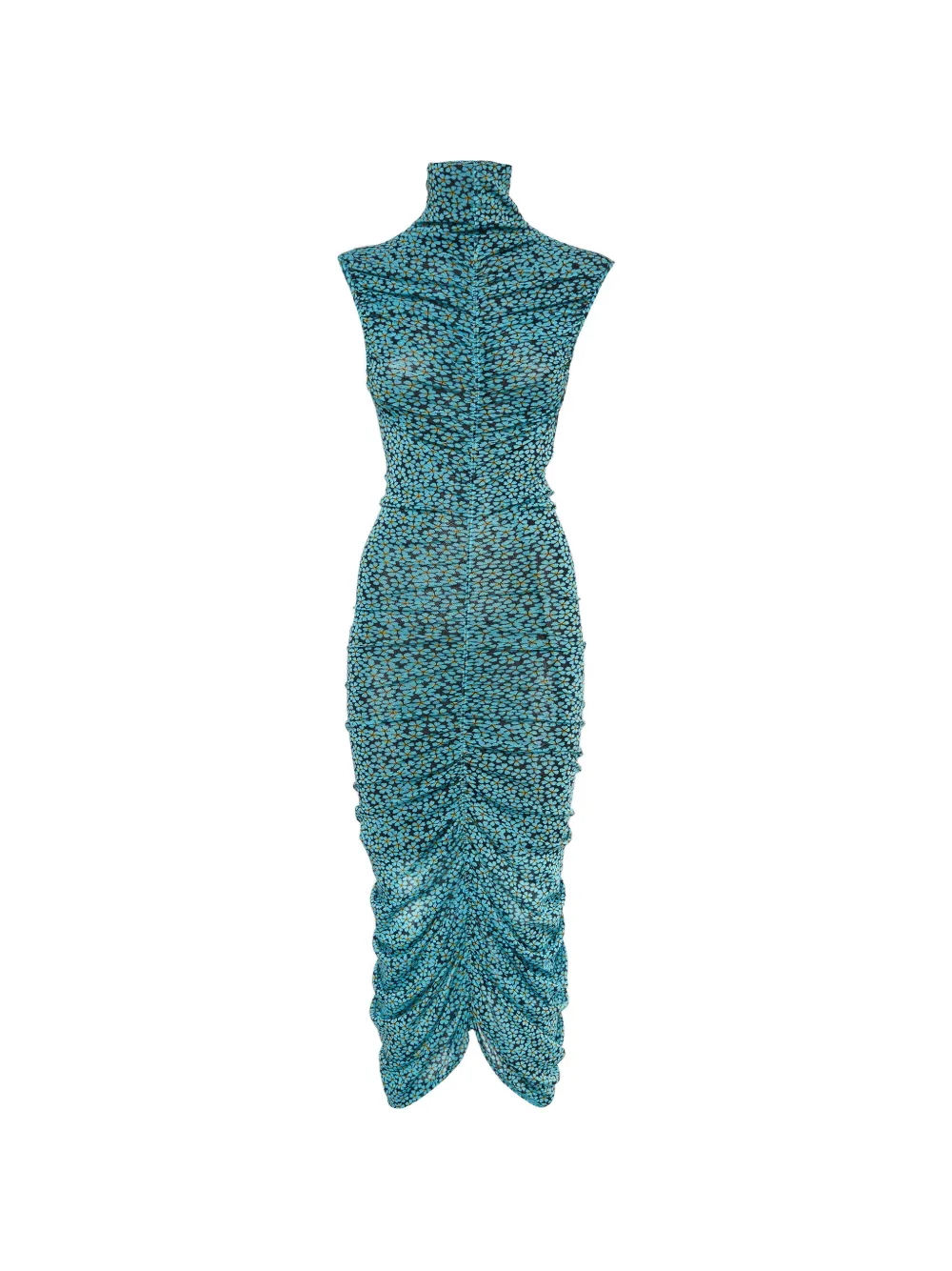 DVF Diane von Furstenberg Gerafftes Kleid mit Blumenprint - Blau