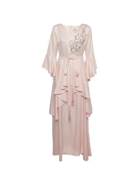 ELEGANZA LA MODE vestido largo a capas con detalles