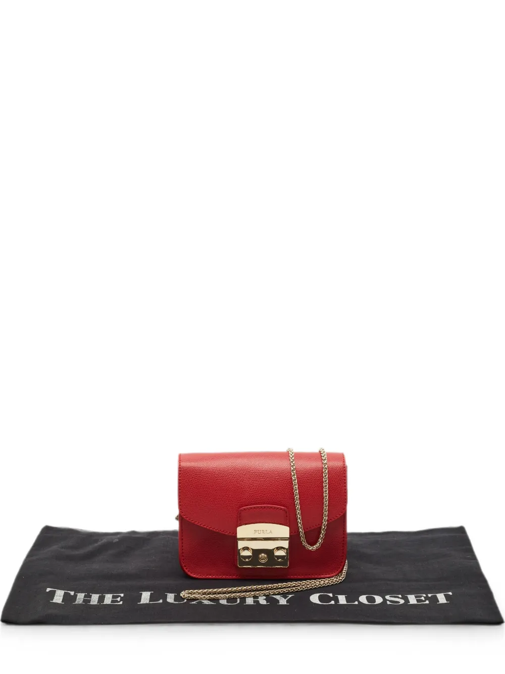 Pre-owned Furla Mini Metropolis Crossbody Bag In Red