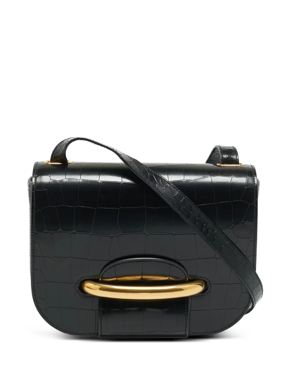 Mulberry Pre-Owned Selwood croc-embossed shoulder bag - Nero