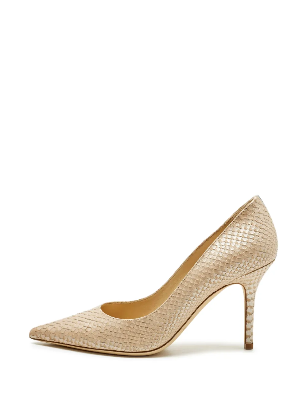 Jimmy Choo Pre-Owned Agnes python-embossed pumps - Nude