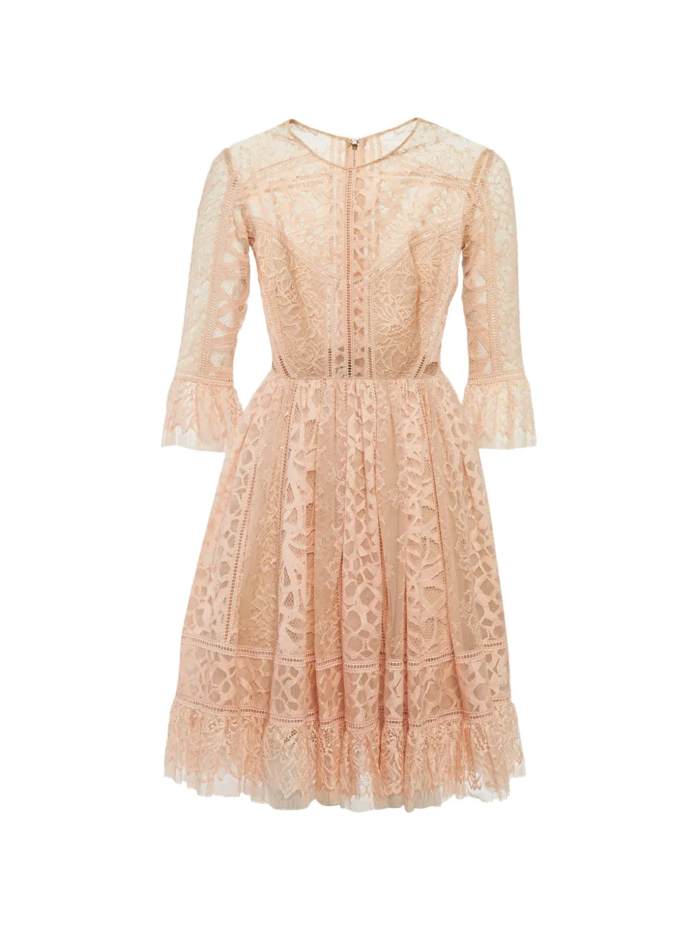Elie Saab ruffled lace dress - Rosa