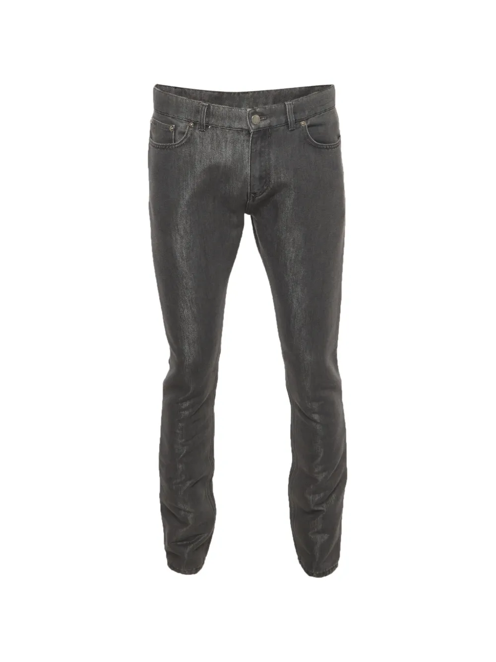 Louis Vuitton Pre-Owned waxed-effect slim-fit jeans - Grigio