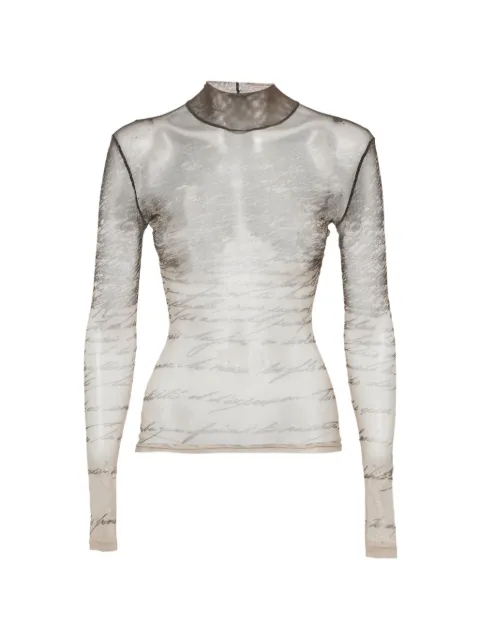 Balmain Pre-Owned Love Letter-print sheer top