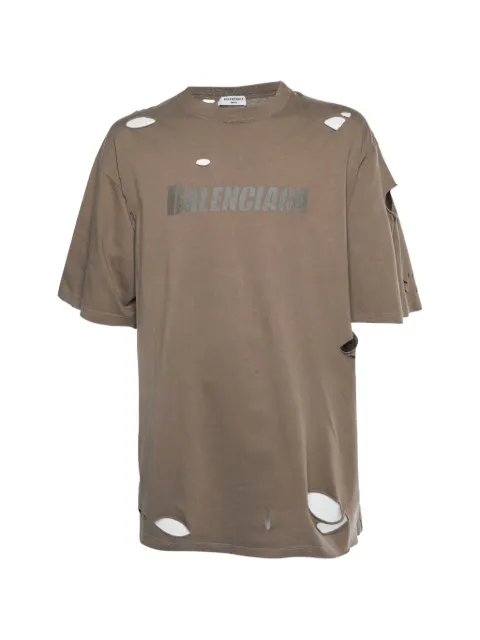 Balenciaga Pre-Owned logo graphic distressed T-shirt