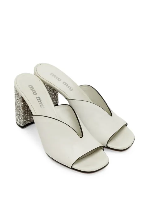 Miu Miu Pre-Owned sandaler med glimmerdetalje og blokhæl