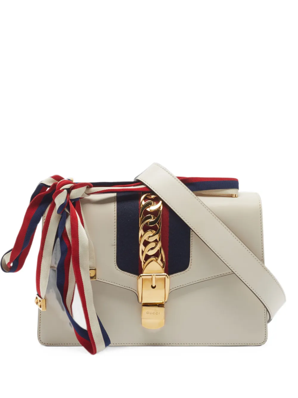 Gucci Pre-Owned Borsa a spalla Sylvie piccola in pelle - Bianco