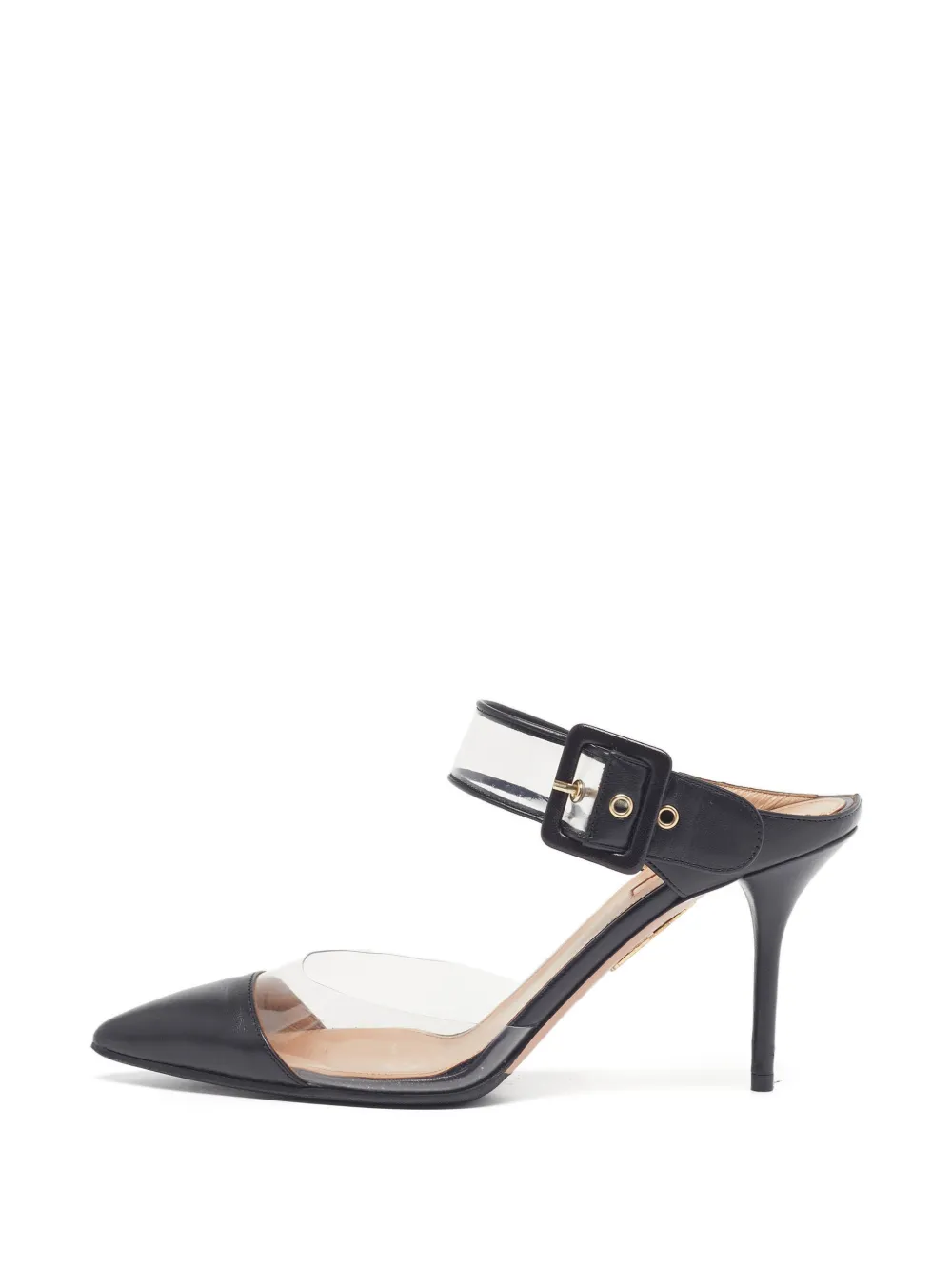 Aquazzura Optic buckle-detail mules - Bianco
