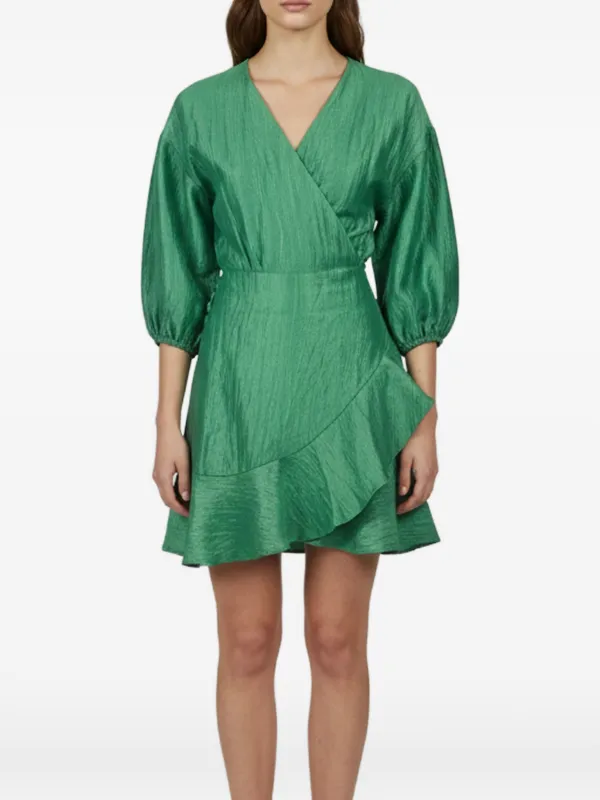 green maje dress Elevate your wardrobe with the Maje Balloon Sleeve Midi Dress Green sequined dress Green For