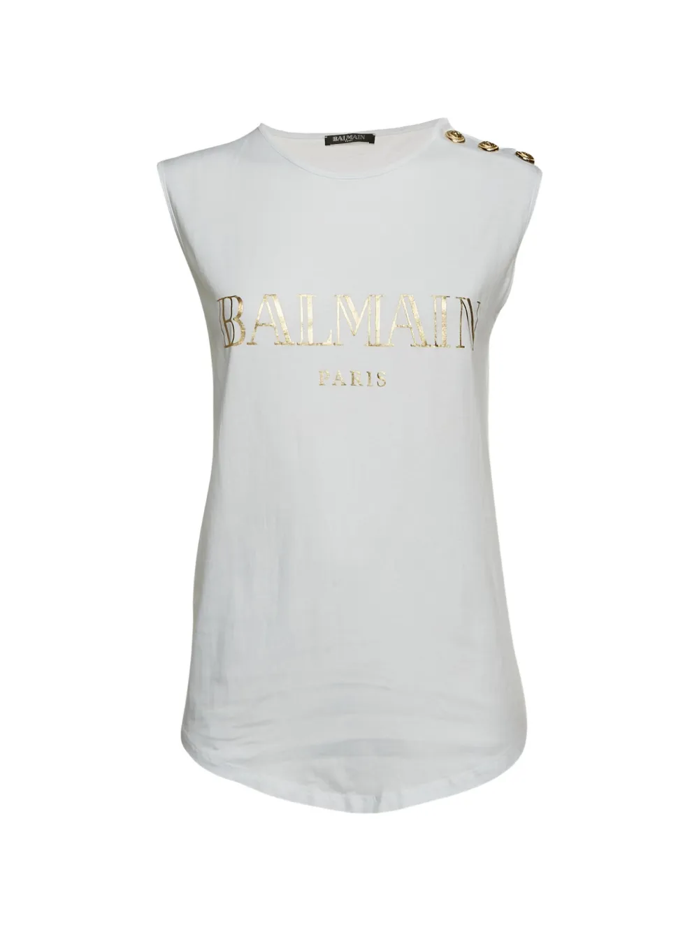 Balmain Pre-Owned logo-print sleeveless top - Weiß